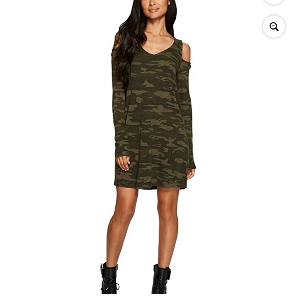 NWT Sanctuary Camouflage Off the Shoulder Long Sleeve Dress